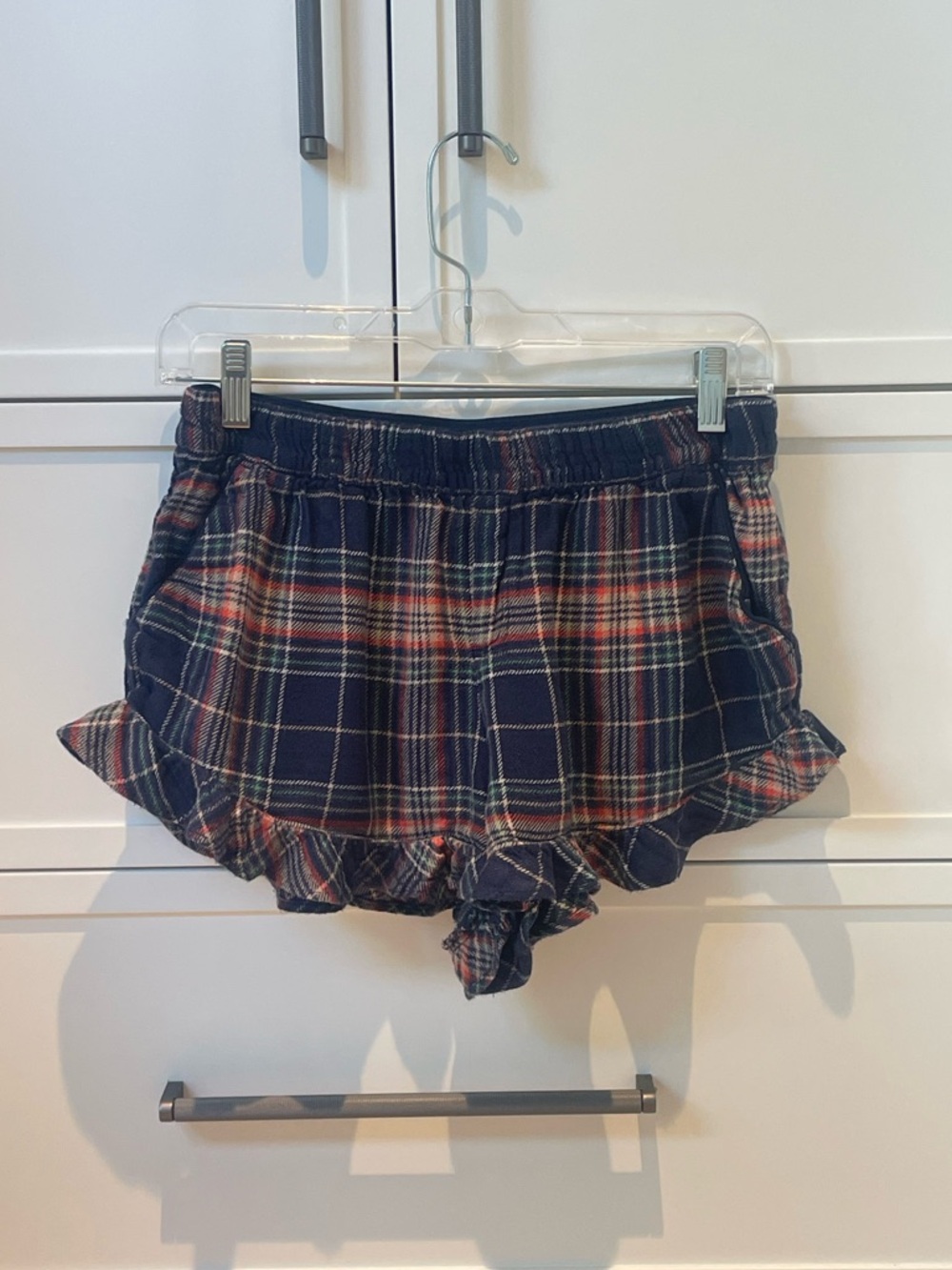 Aerie Ruffle Trim Flannel Pajama boxer shorts - size small